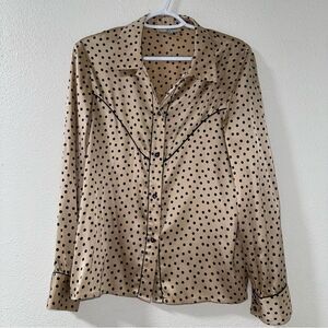 See By Chloe Tan Polka Dot Button Down Shirt